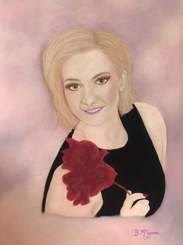 Pastel portrait of granddaughter.